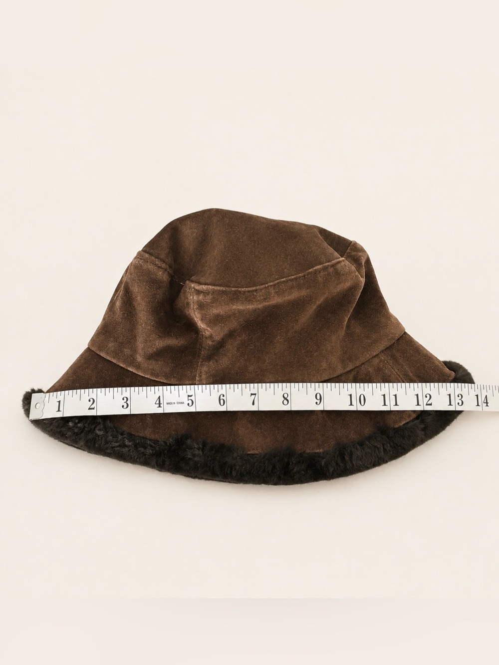 Genuine Brown Suede Bucket Hat Made in Canada - Picture 6 of 6
